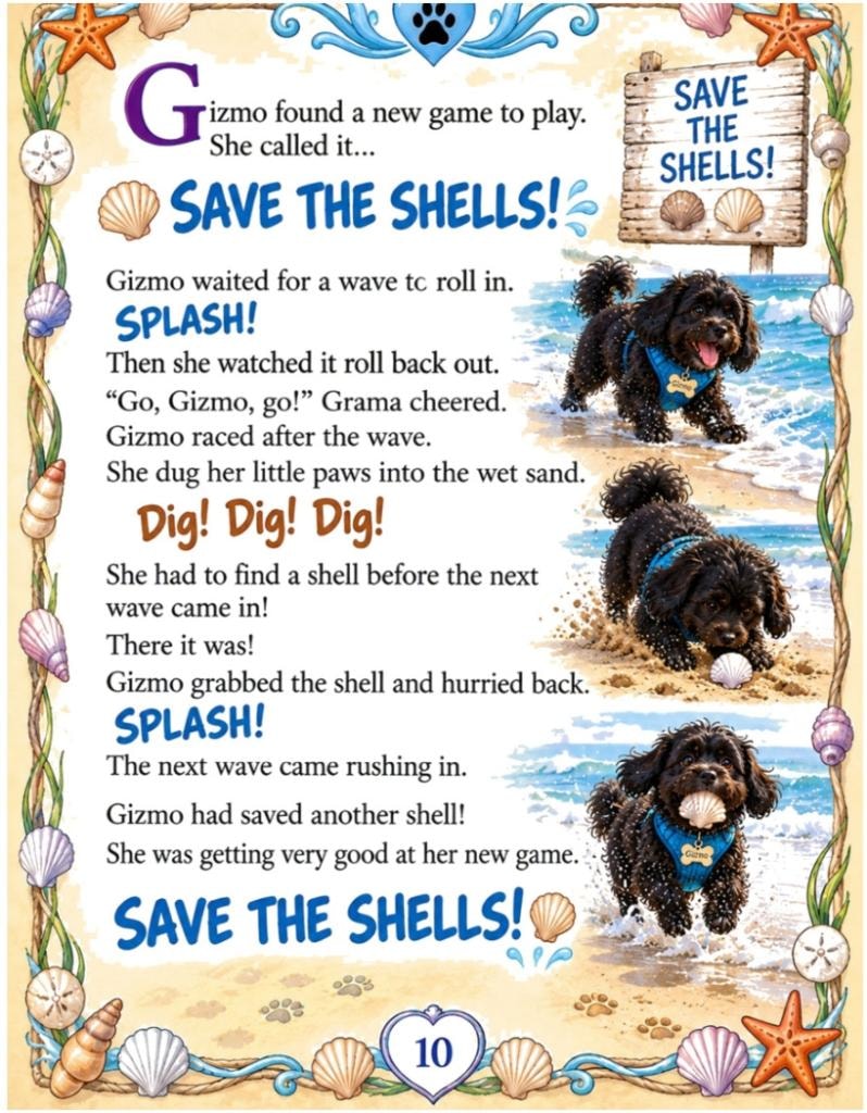 Save the Shells! — story page from Beach Days
